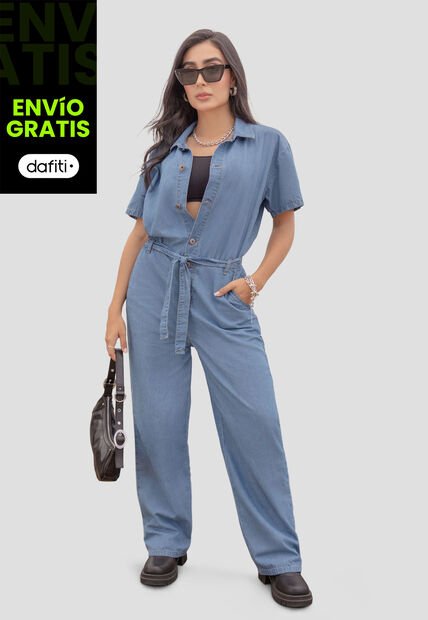 Enterizo Largo Mujer Azul Medio Atypical 106567