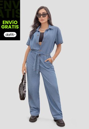 Enterizo Largo Mujer Azul Medio Atypical 106567