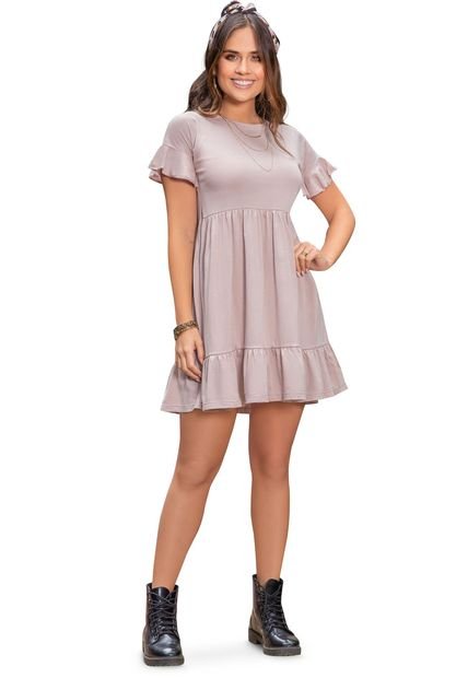 Vestido Corto Para Mujer Rosado Malva ATYPICAL