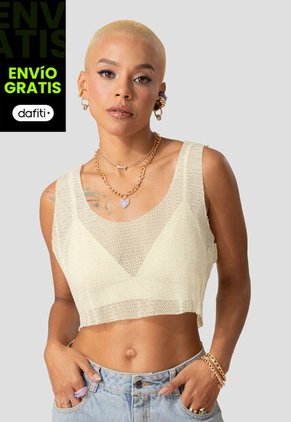 Crop Top Paq X2 Mujer Caqui Atypical 105876
