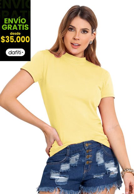 Camiseta Mujer Amarillo Atypical 68821