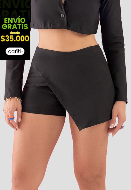 Falda Short Mujer Negro Atypical 104505