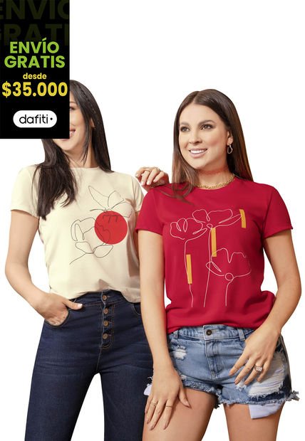 Camiseta Mujer Rojo Atypical 9558