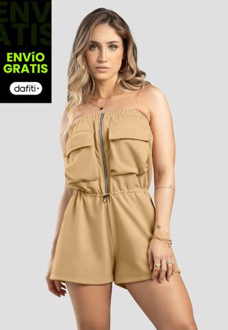 Enterizo Corto Mujer Beige Atypical 104227 Atypical