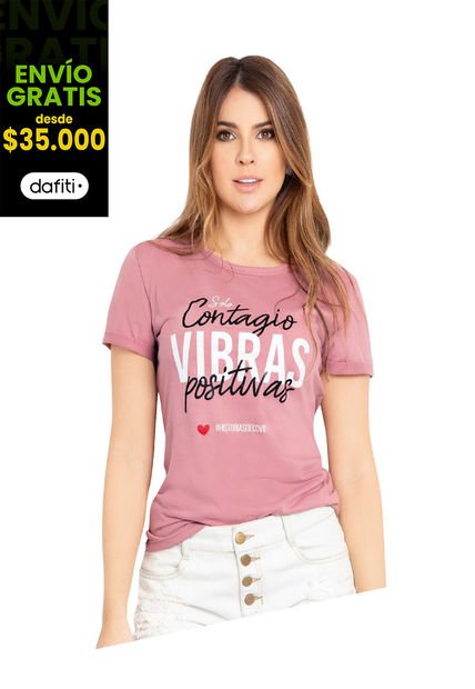 Camiseta Mujer Palo De Rosa Oscuro Atypical 73969