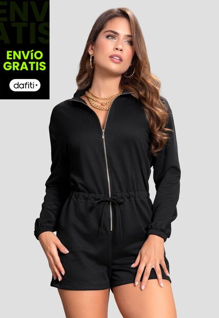 Enterizo Corto Mujer Negro Atypical 103749