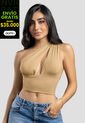 Crop Top Mujer Beige Atypical 104228 de Atypical