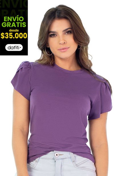 Camiseta Mujer Morado Atypical 78209