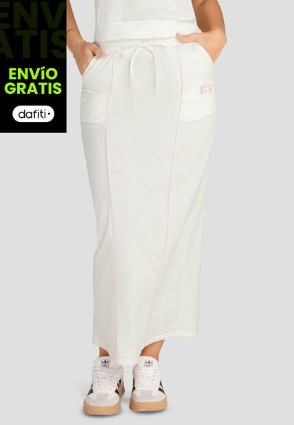 Falda Larga Mujer Blanco Atypical 103819