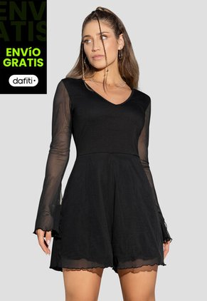 Enterizo Corto Mujer Negro Atypical 103314