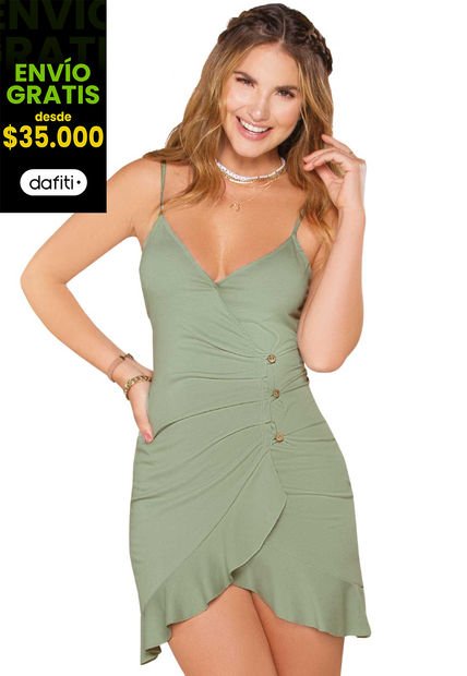 Vestido Corto Mujer Verde Atypical 87062