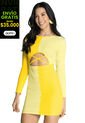 Vestido Corto Mujer Amarillo Atypical 4550 de Atypical