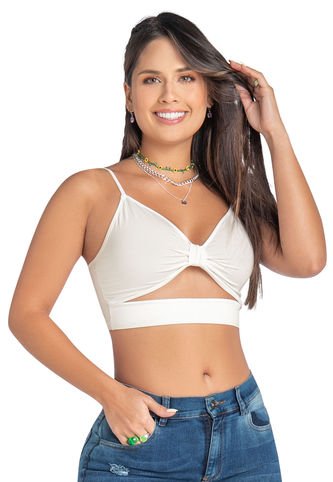 Crop Top Mujer Blanco Atypical 90967 Atypical