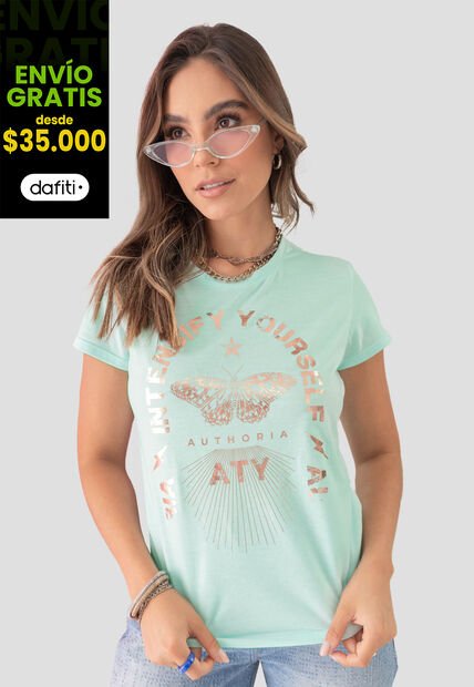 Camiseta Mujer Azul Atypical 104511