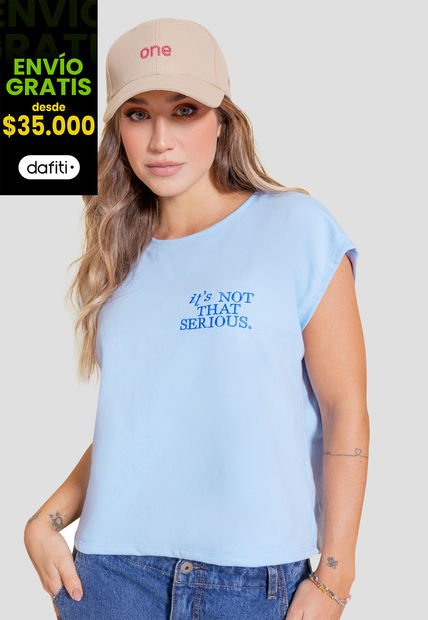 Camiseta Mujer Azul Claro Atypical 106863