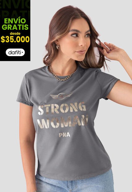 Camiseta Mujer Gris Atypical 104512