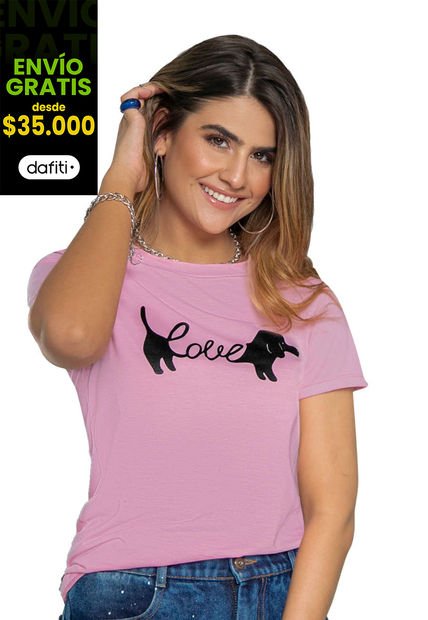 Camiseta Mujer Rosado Atypical 86653
