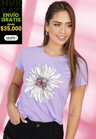 Camiseta Mujer Lila Atypical 8374 Atypical