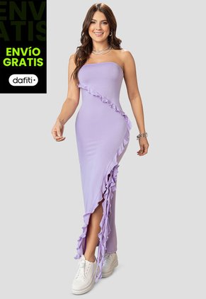 Vestido Largo Mujer Lila Atypical 102334