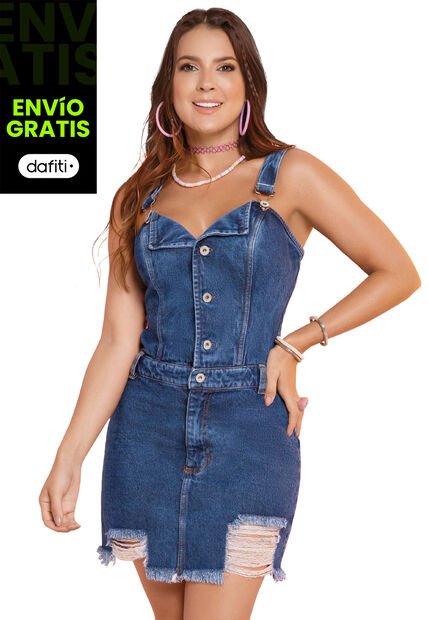 Vestido Corto Mujer Azul Atypical 9708