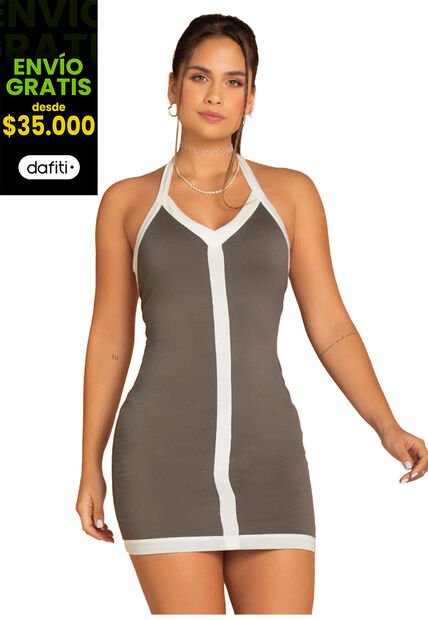 Vestido Corto Mujer Café Atypical 9576