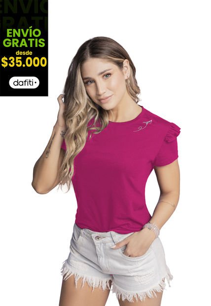 Camiseta Mujer Fucsia Atypical 1502