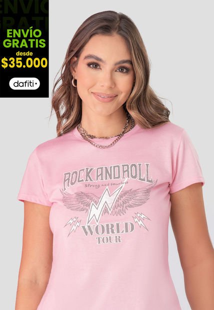 Camiseta Mujer Rosa Atypical 104510
