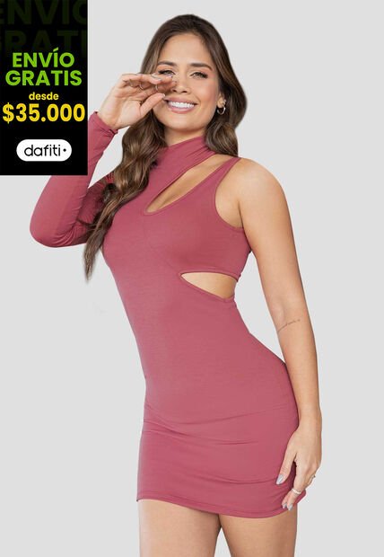 Vestido Mujer Rosa Atypical 838