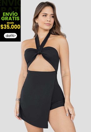 Enterizo Corto Mujer Negro Atypical 4911