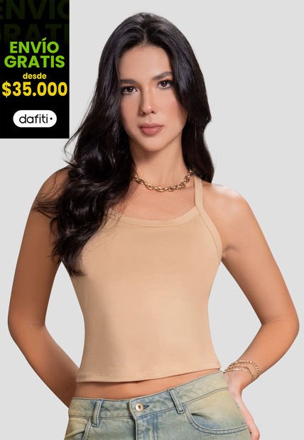 Camiseta Mujer Beige Atypical 103752