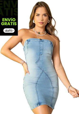 Vestido Corto Mujer Azul Claro Atypical 2138 Atypical