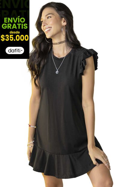 Vestido Corto Mujer Negro Atypical 2018