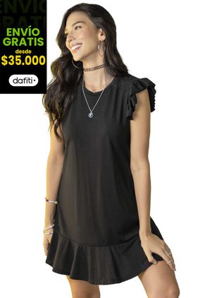 Vestido Corto Mujer Negro Atypical 2018