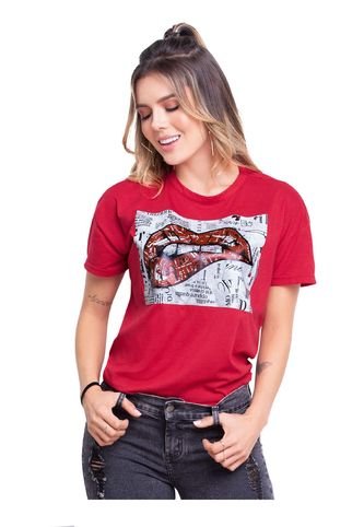 Camiseta Juvenil Femenino Rojo Atypical Atypical