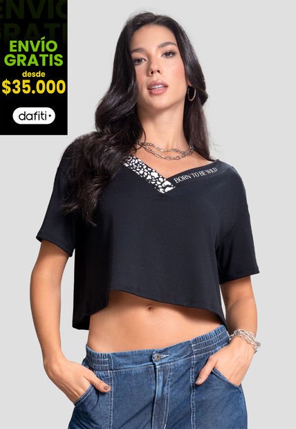 Camiseta Mujer Negro Atypical 104224