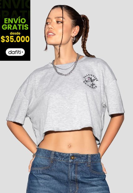 Camiseta Mujer Gris Atypical 103309