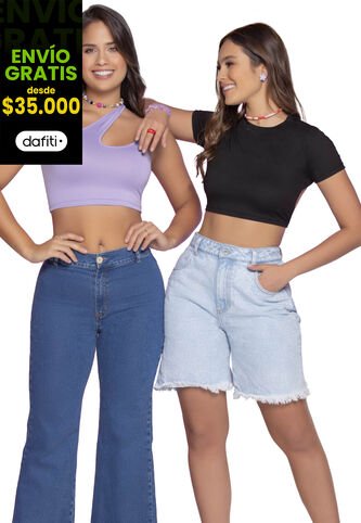 Crop Top Paq X2 Mujer Multicolor Atypical 32498 Atypical