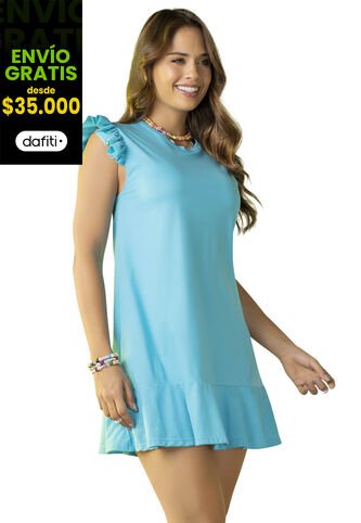 Vestido Corto Mujer Azul Turquesa Atypical 2018 Atypical