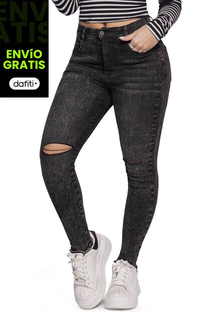 Jean Mujer Negro Atypical 2135