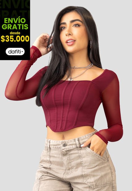Blusa Mujer Vinotinto Atypical 101319