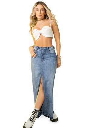 Falda Larga Mujer Azul Atypical 2136