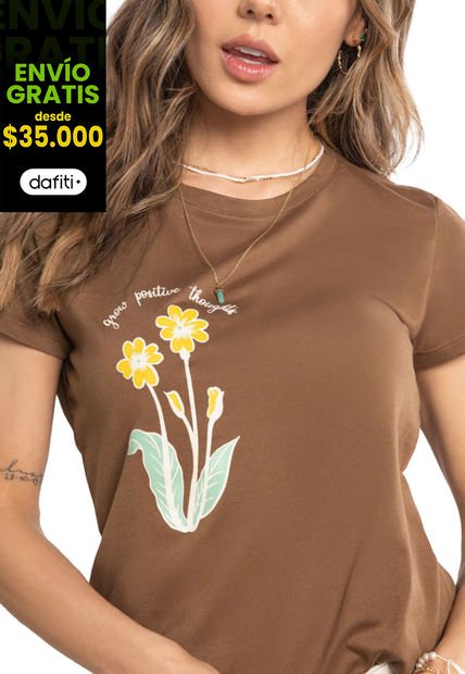 Camiseta Mujer Café Atypical 3706