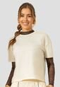 Camiseta Mujer Crema Atypical 114249 de Atypical
