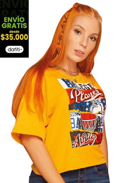 Camiseta Mujer Amarillo Atypical 16987