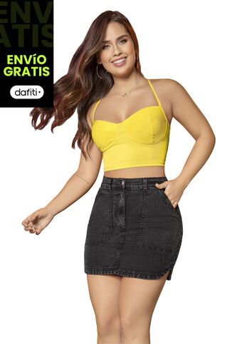 Falda Corta Mujer Negro Atypical 33438 Atypical