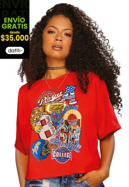 Camiseta Mujer Rojo Atypical 16986