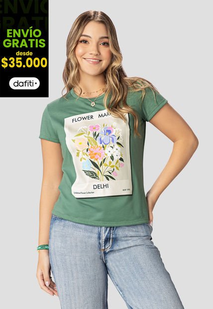 Camiseta Mujer Verde Atypical 102189
