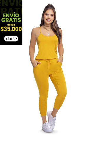 Enterizo Largo Mujer Mostaza Atypical 3832 Atypical