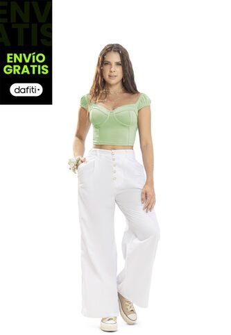 Pantalón Mujer Blanco Atypical 1496 Atypical