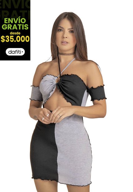 Vestido Mujer Negro Atypical 33792